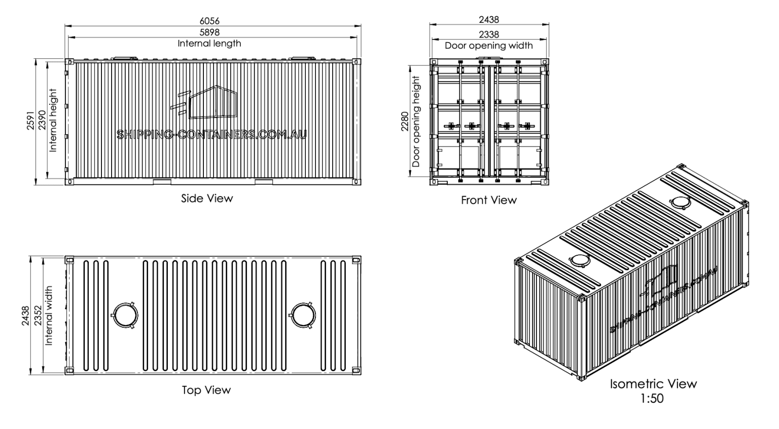 Shipping Container Dimensions & Sizes in Australia | 8ft, 10ft, 20ft & 40ft